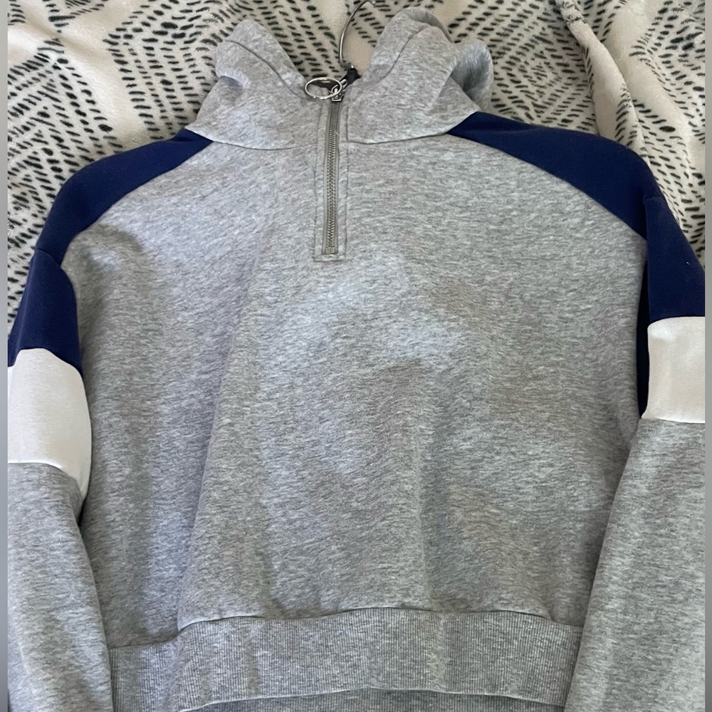 Cropped quarter zip hoodie